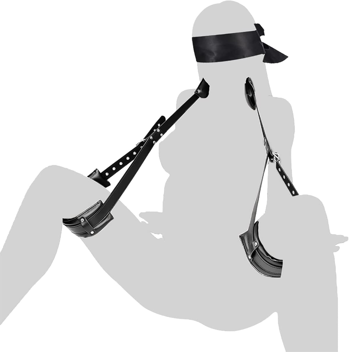 Kit BDSM Con Antifaz Soporte Cuello y Correas Para Piernas