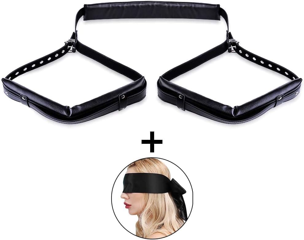 Kit BDSM Con Antifaz Soporte Cuello y Correas Para Piernas